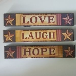 Love laugh hope signs